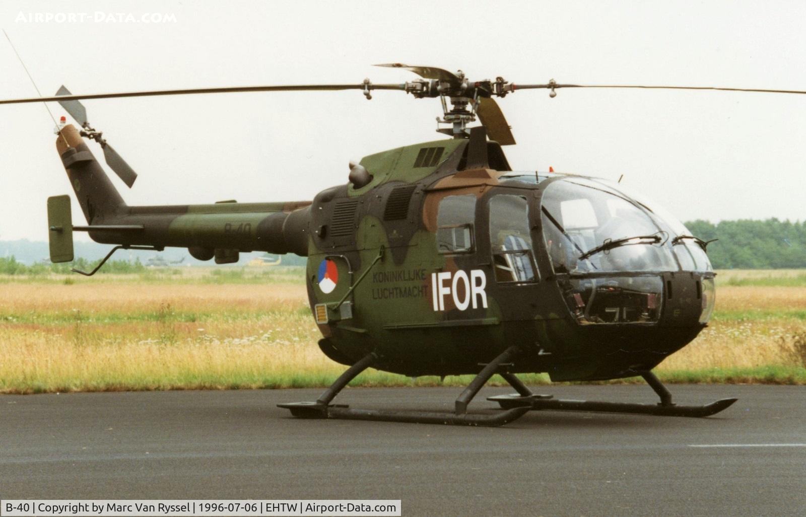 B-40, MBB Bo-105CB-4 C/N S-240, At Twente Airport.