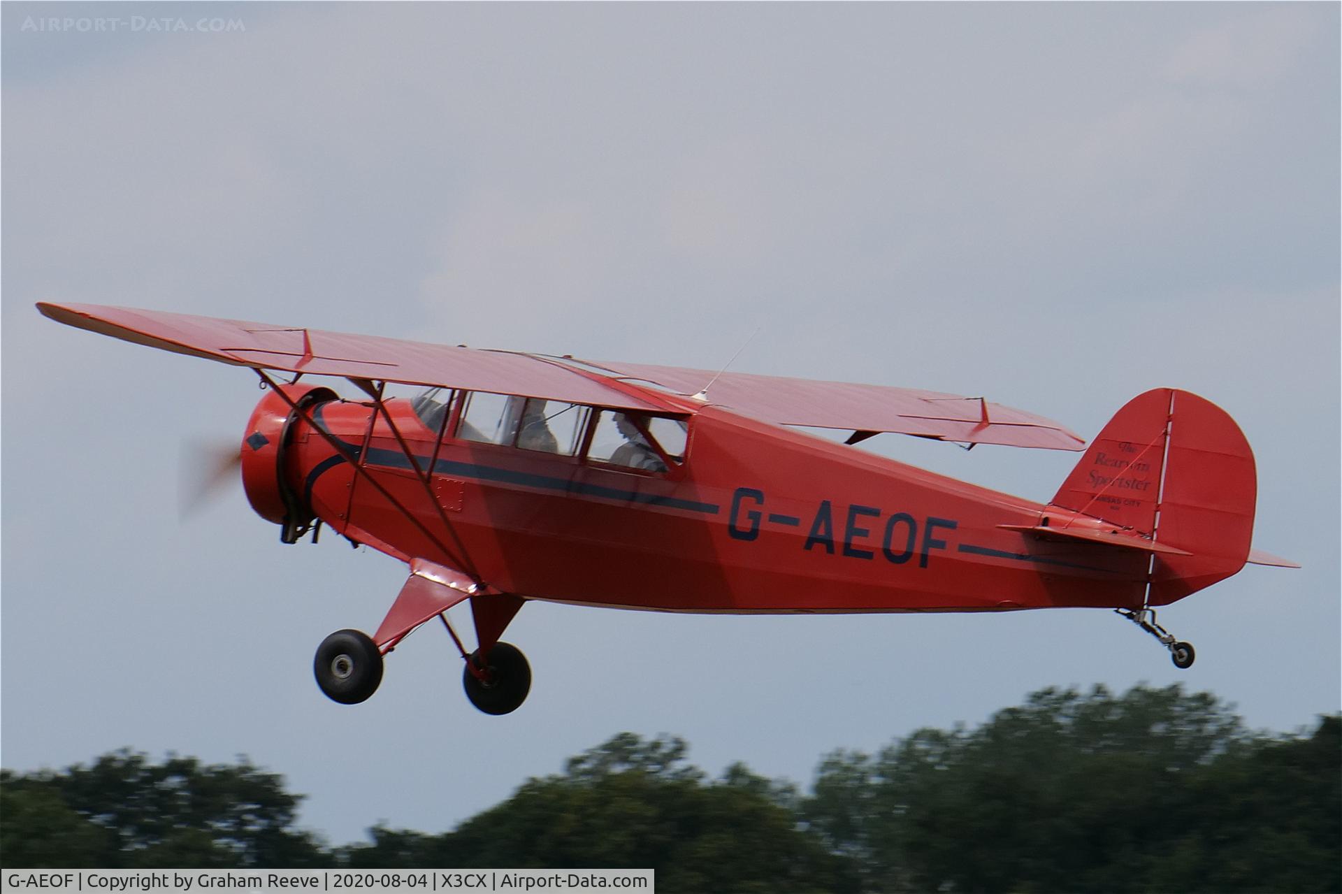 G-AEOF, 1936 Rearwin 8500 Sportster C/N 462, Departing from Northrepps.
