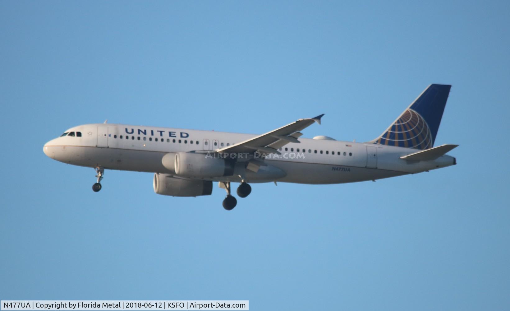 N477UA, 2001 Airbus A320-232 C/N 1514, SFO 2018