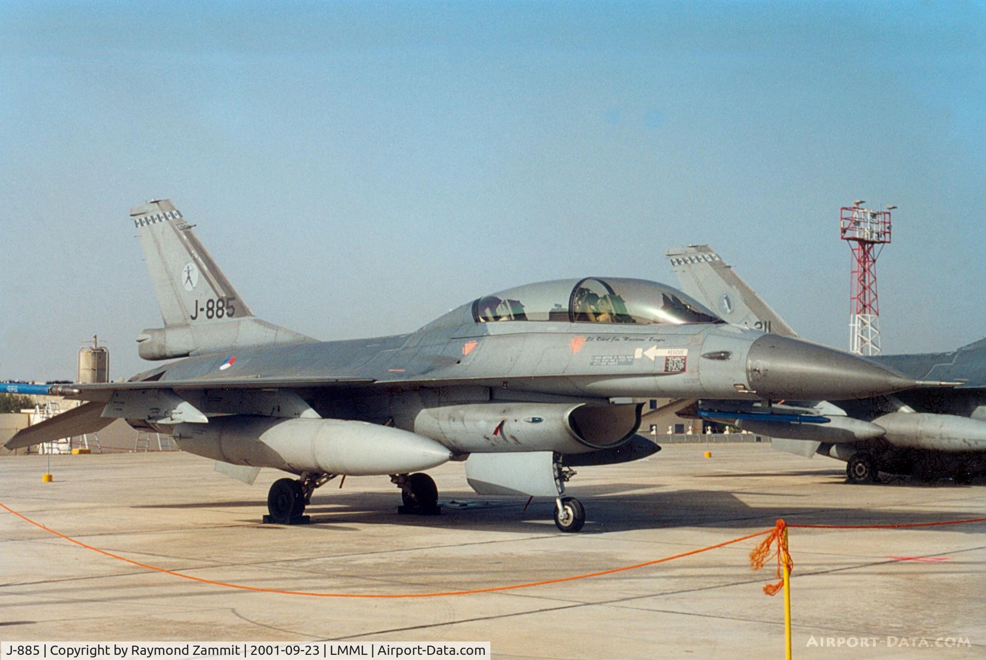 J-885, 1985 Fokker F-16B Fighting Falcon C/N 6E-26, Fokker F-16B Fighting Falcon J-885 Royal Netherlands Air Force