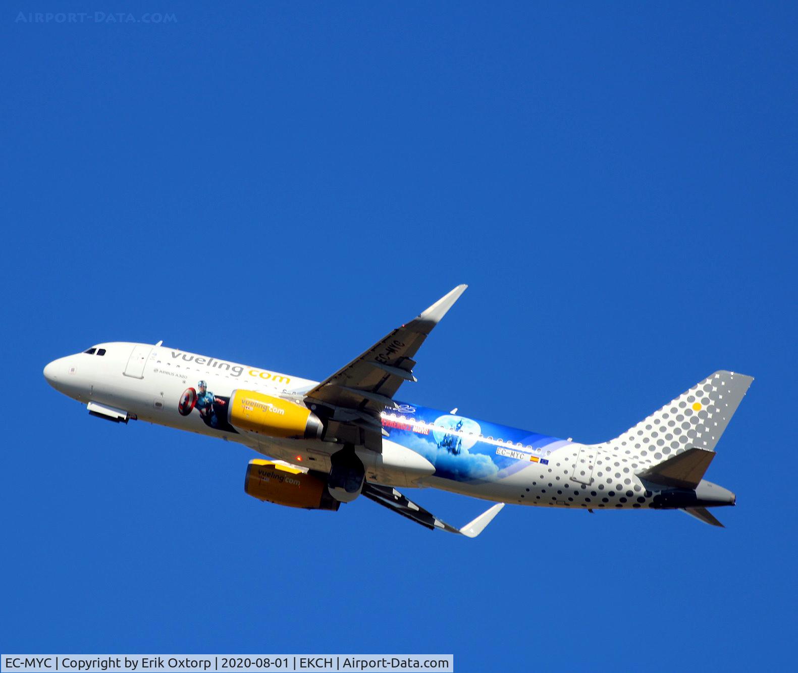 EC-MYC, 2018 Airbus A320-232 C/N 8238, EC-MYC taking off rw 22R