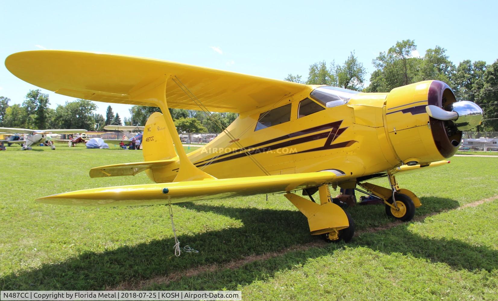 N487CC, 1943 Beech D17S Staggerwing C/N 4837, OSH 2018