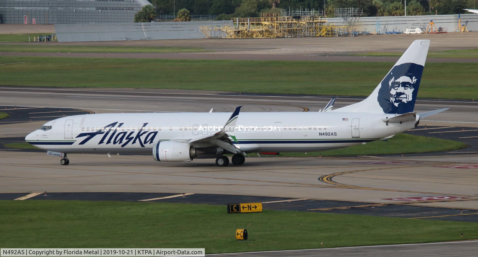 N492AS, 2015 Boeing 737-990/ER C/N 44110, TPA 2019