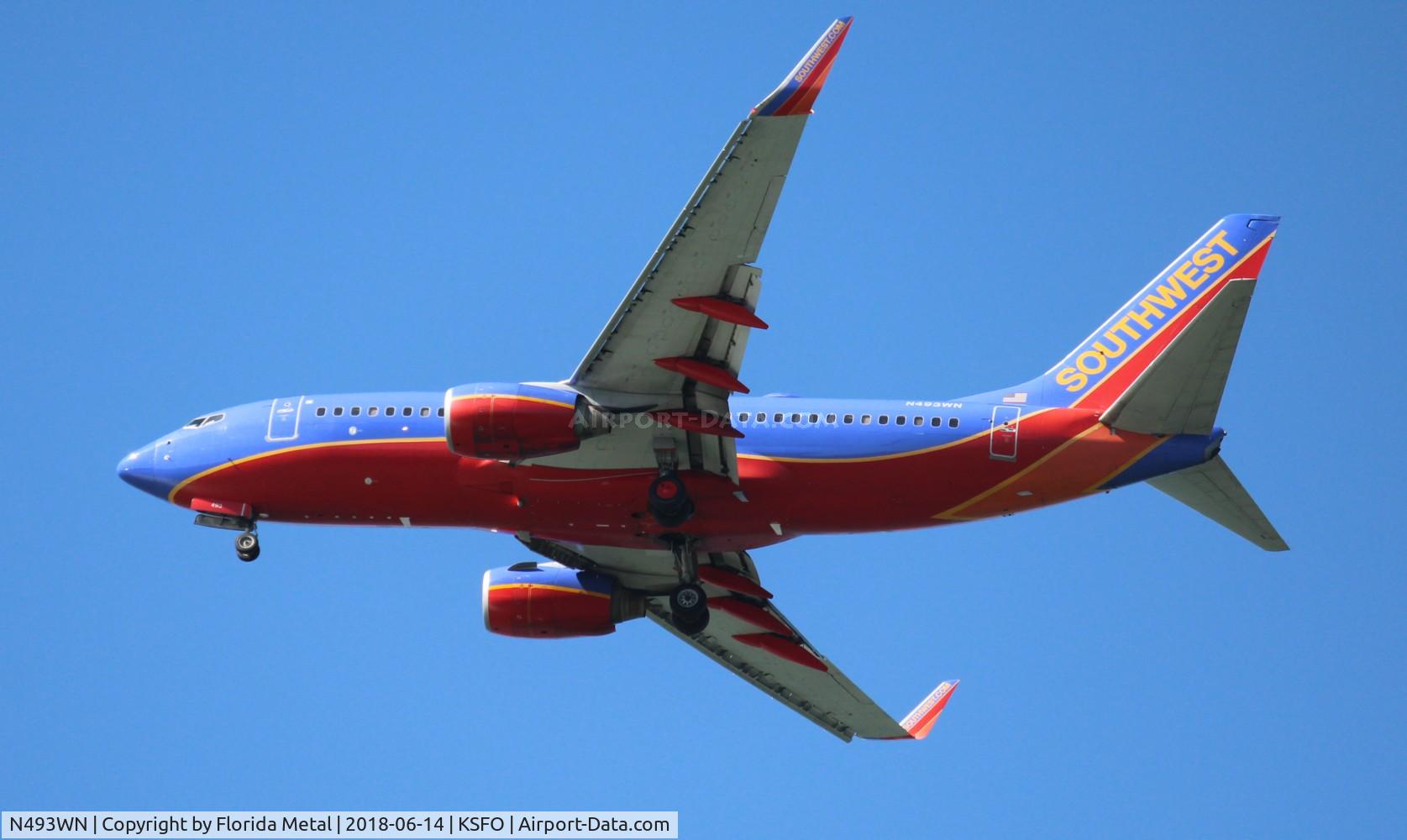N493WN, 2004 Boeing 737-7H4 C/N 32477, SFO 2018