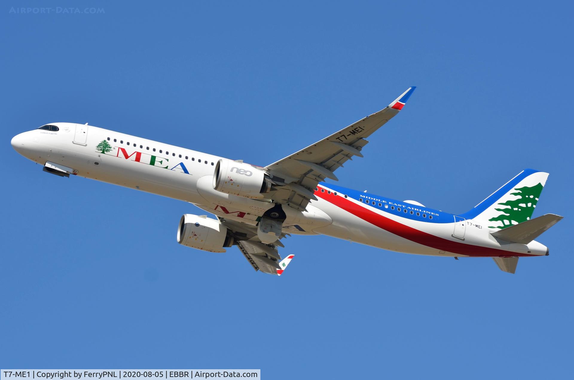 T7-ME1, 2020 Airbus A321-271NX C/N 9427, MEA A321N departing for Beirut