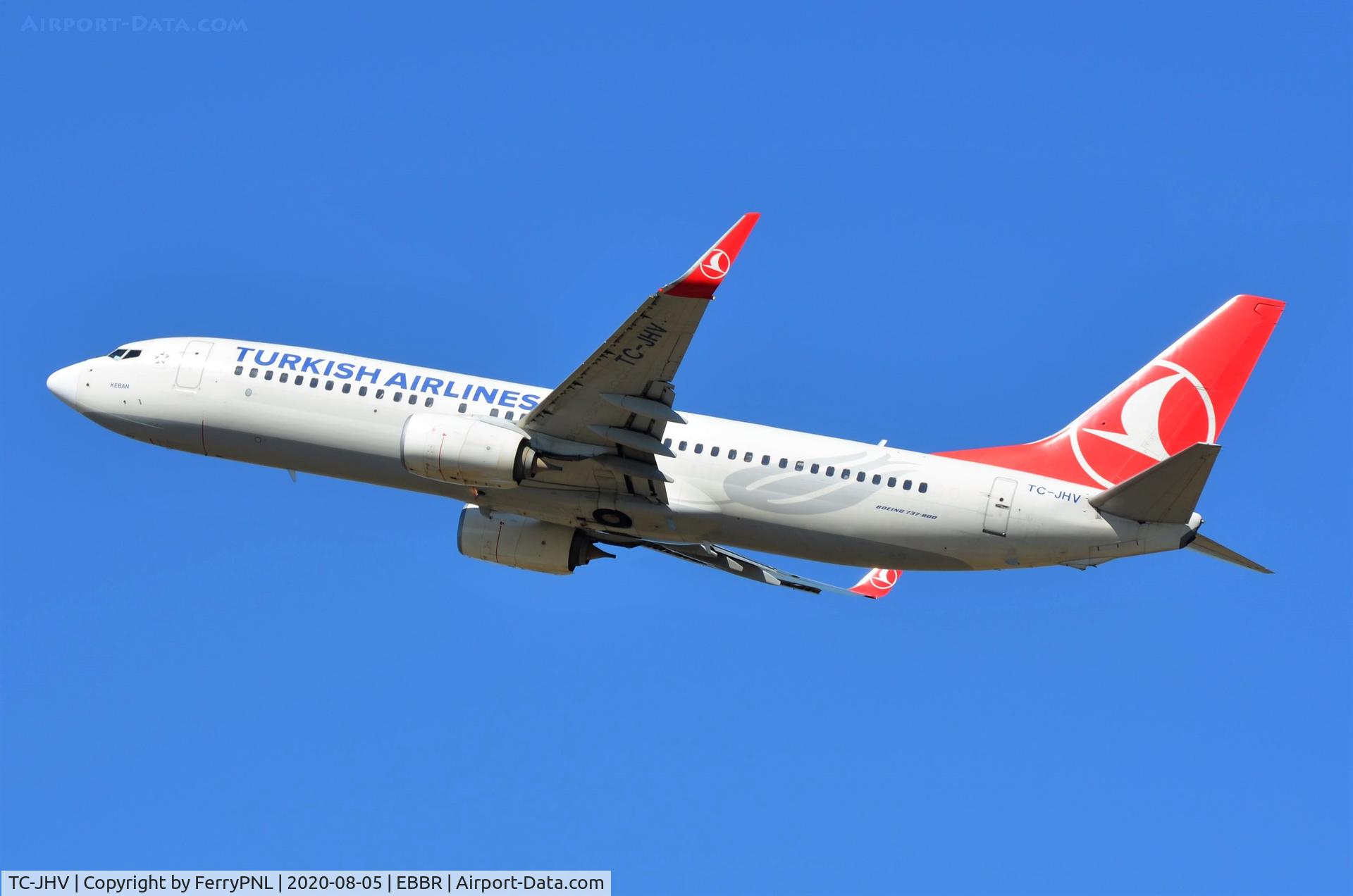 TC-JHV, 2014 Boeing 737-8F2 C/N 40992, Turkish B738 departing BRU