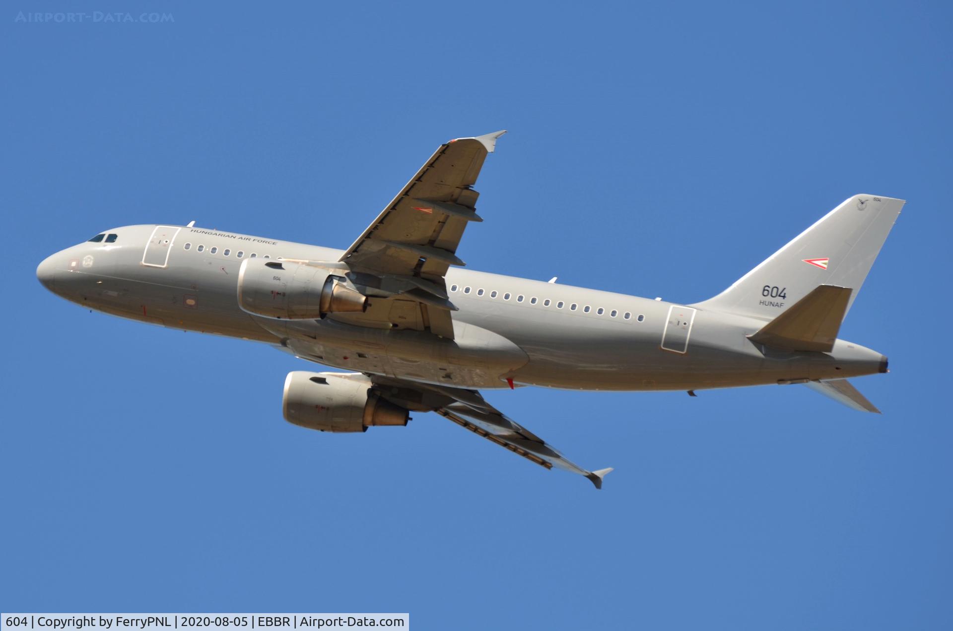 604, 2008 Airbus A319-112 C/N 3604, Hungarian Air Force A319 departing Brussels
