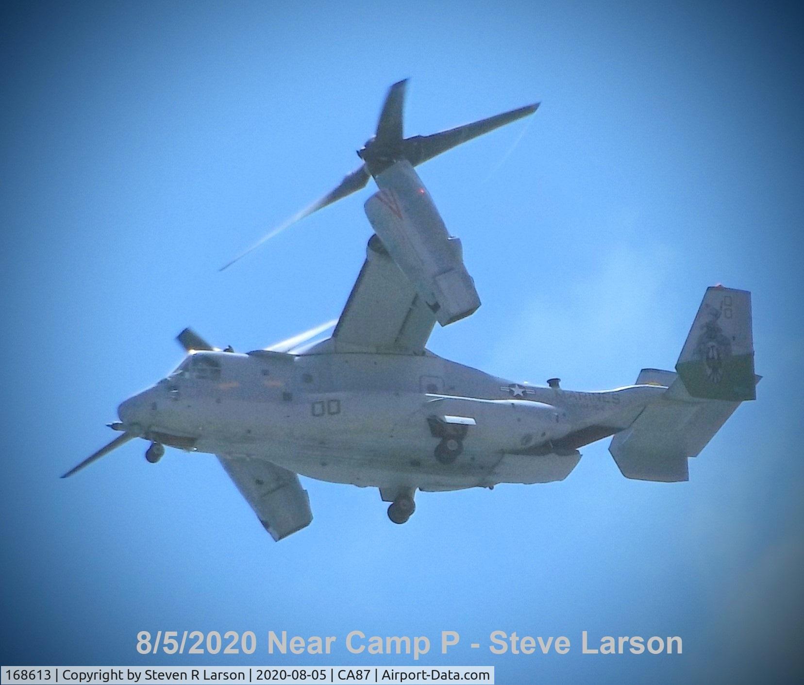 168613, Bell-Boeing MV-22B Osprey C/N D0268, 1 of 2 MV-22B's over the beach near the SONGS facility near Camp Pendleton