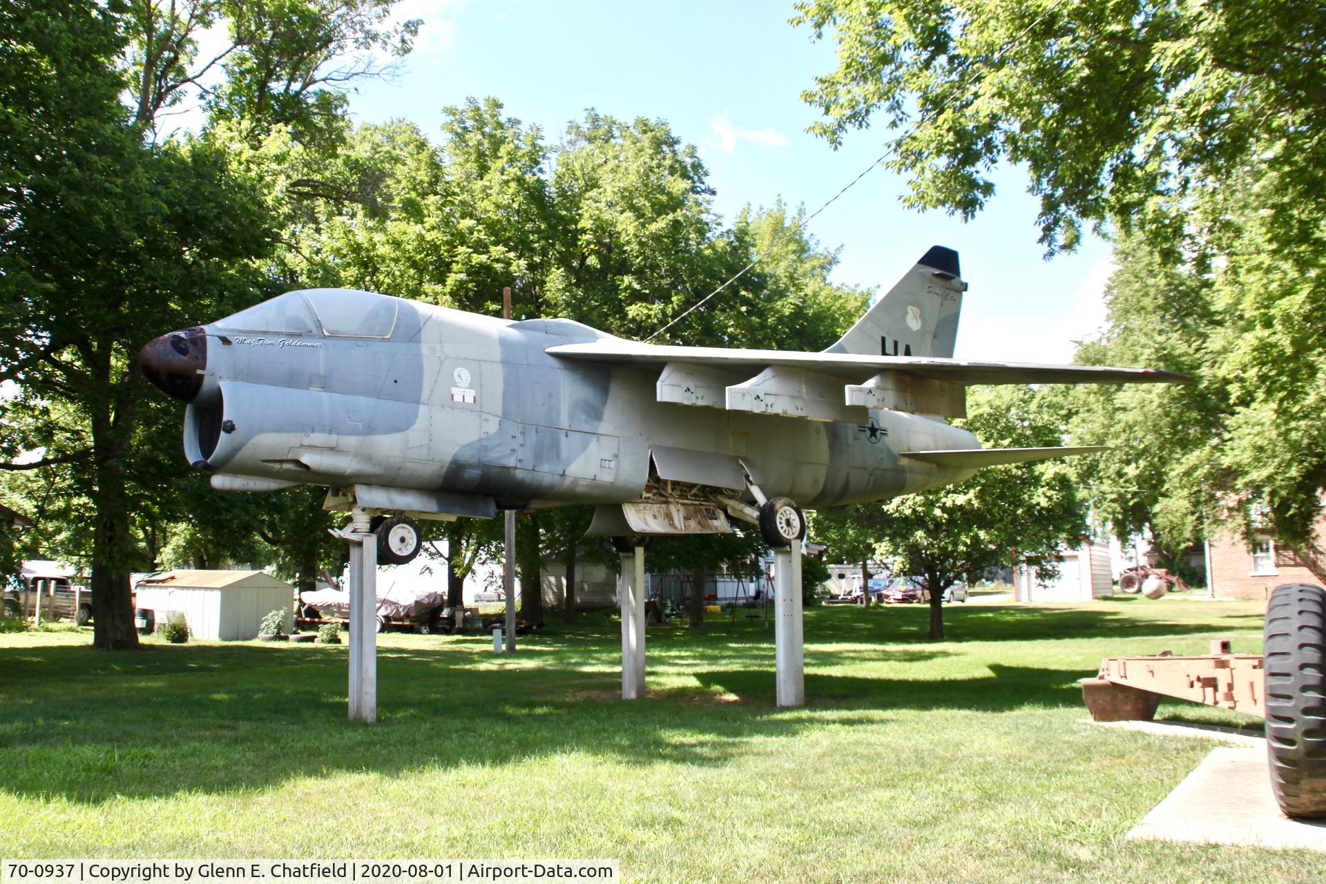 70-0937, 1970 LTV A-7D Corsair II C/N D-083, At Correctionville, IA veteran's memorial park