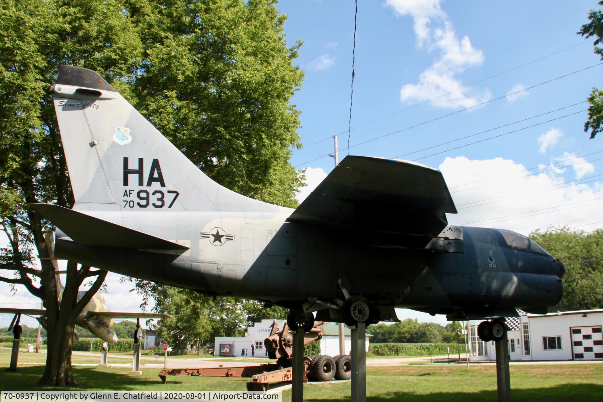 70-0937, 1970 LTV A-7D Corsair II C/N D-083, At Correctionville, IA veteran's memorial park