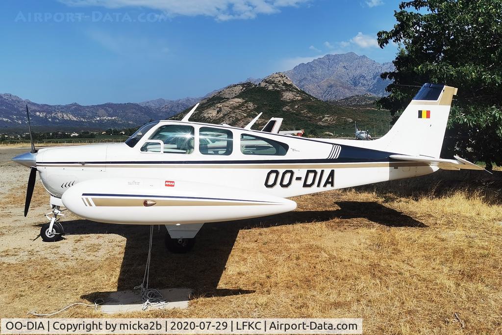 OO-DIA, 1965 Beechcraft 35-C33 Debonair C/N CD-886, Parked