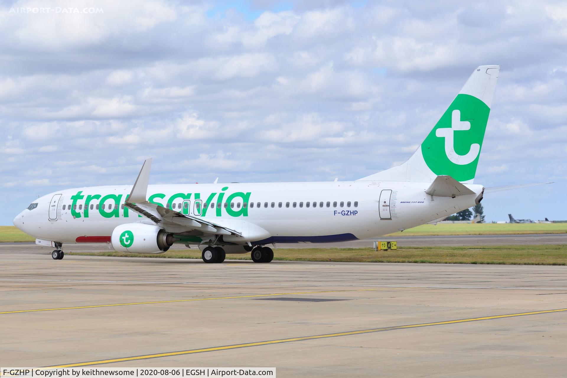 F-GZHP, 2000 Boeing 737-8K2 C/N 44566, Leaving Norwich for Paris, Orly.