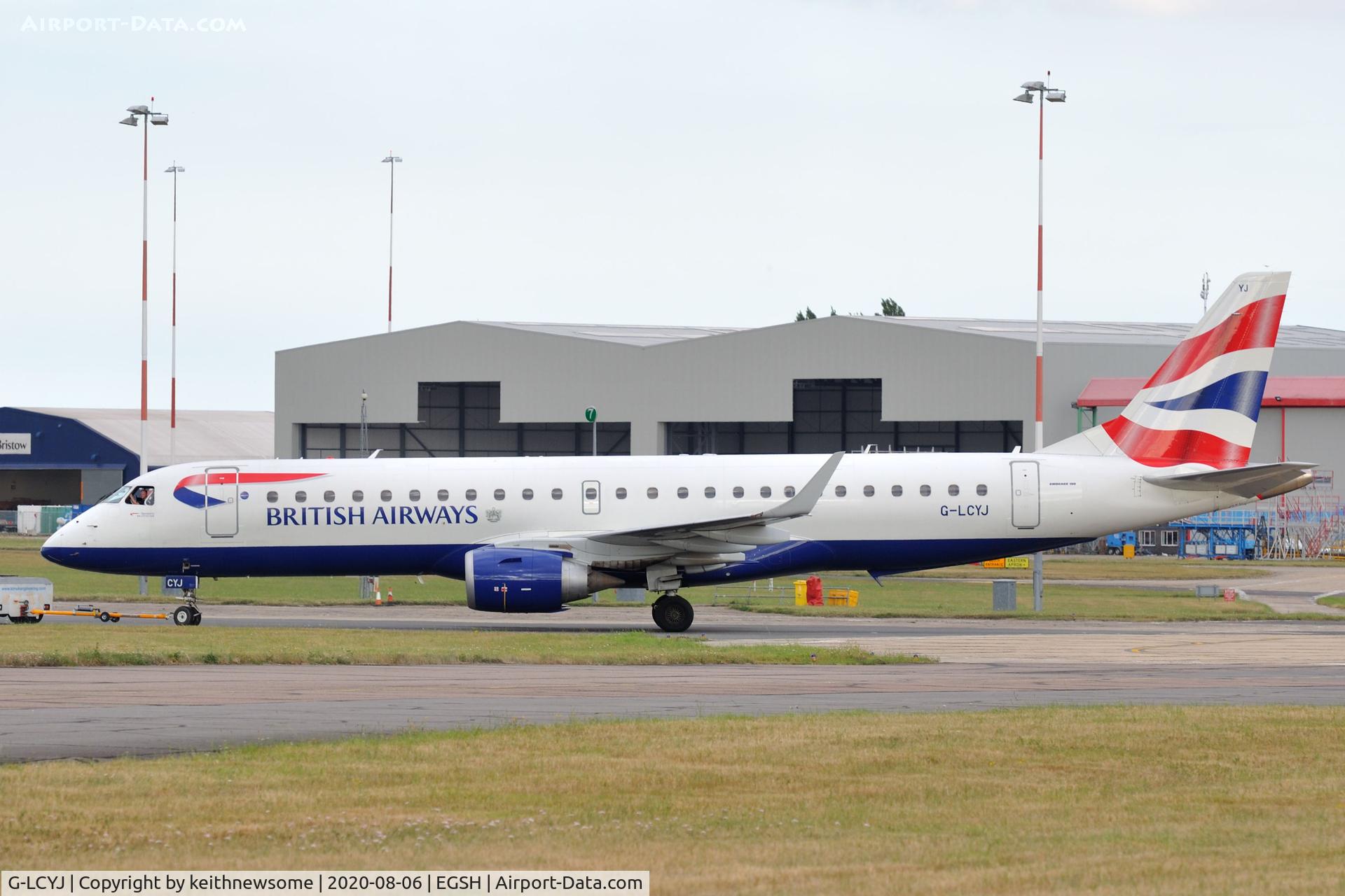 G-LCYJ, 2010 Embraer 190SR (ERJ-190-100SR) C/N 19000339, Towed to storage area.
