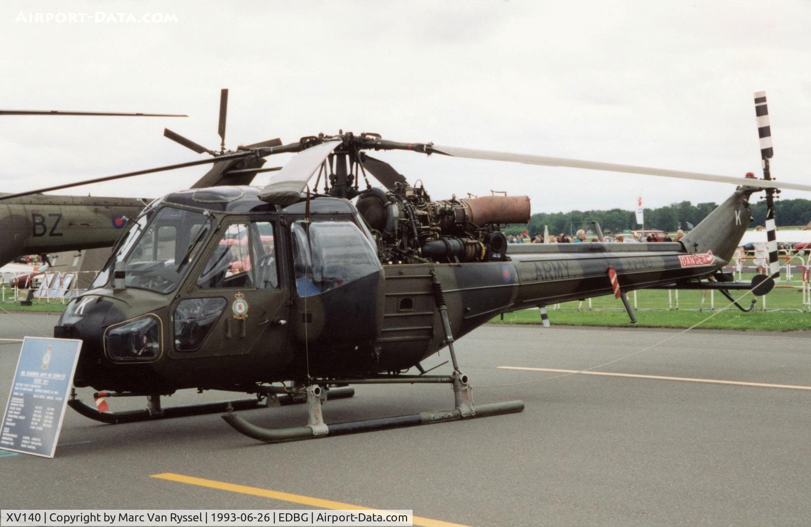 XV140, 1967 Westland Scout AH.1 C/N F9715, Farewell days at Berlin Gatow in 1993.