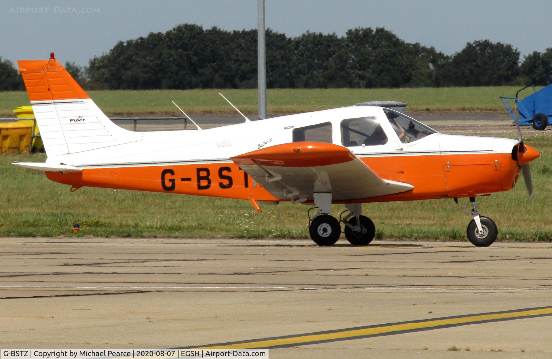 G-BSTZ, 1977 Piper PA-28-140 Cherokee Cruiser C/N 28-7725153, Returning to Manchester/Barton (EGCB) after a short visit.