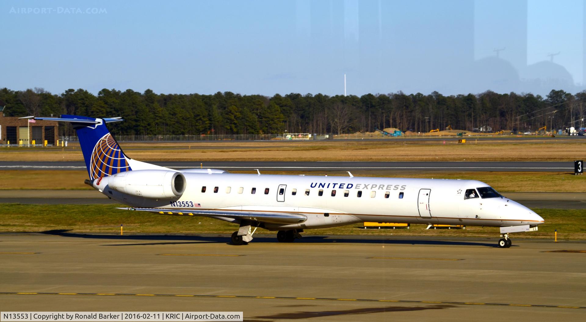 N13553, 2002 Embraer ERJ-145LR (EMB-145LR) C/N 145585, Taxi Richmond
