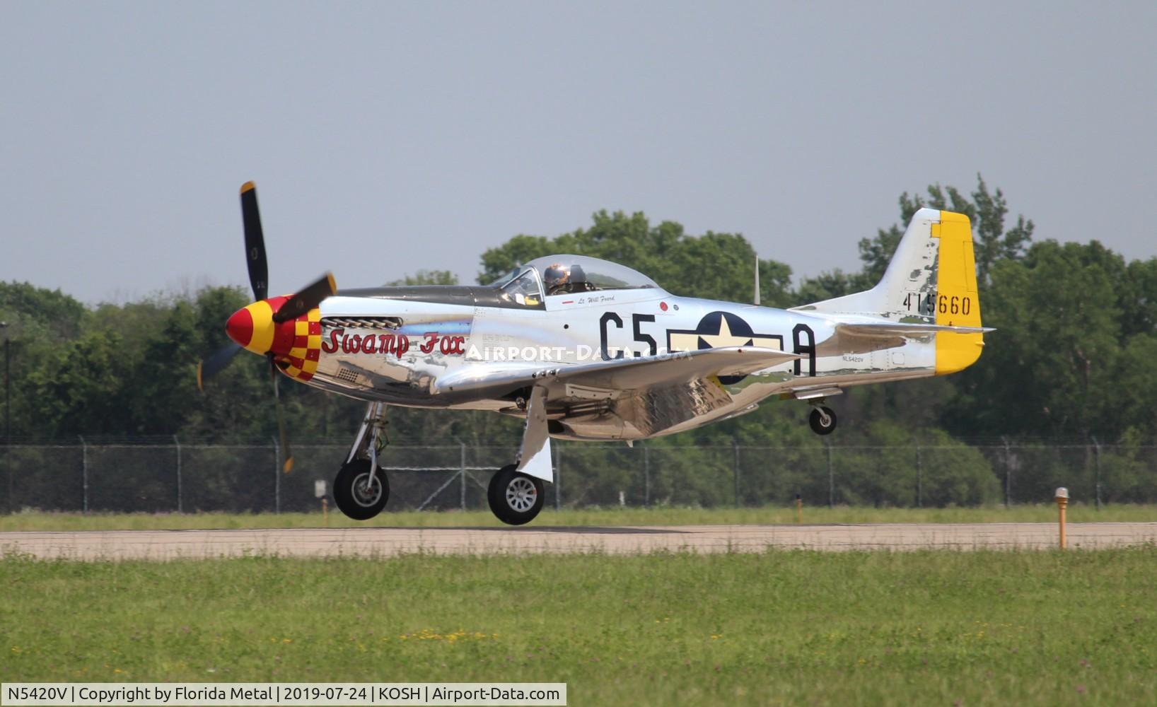 N5420V, 1944 North American/aero Classics P-51D C/N 44-74202, Swamp Fox