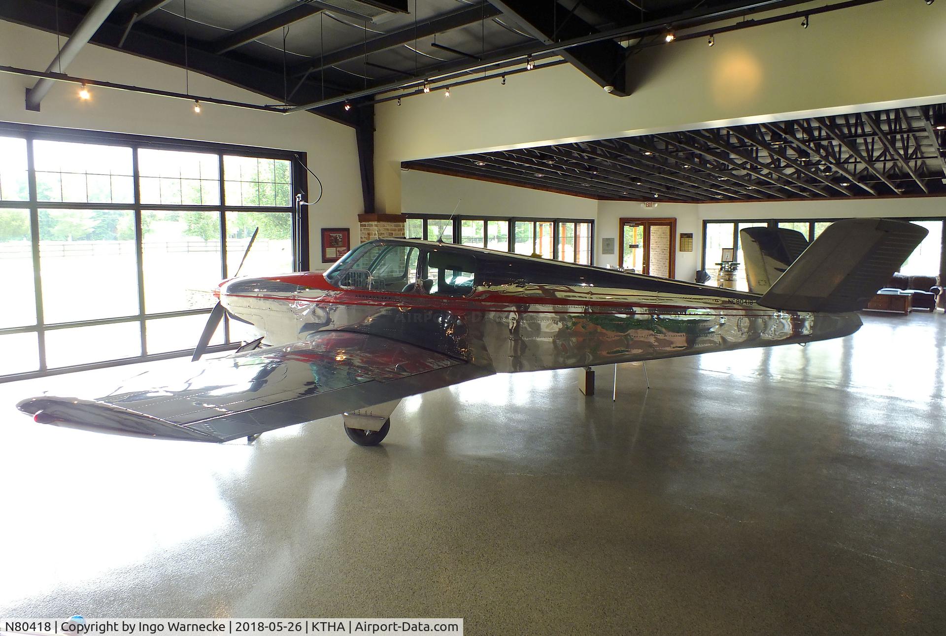 N80418, 1947 Beech 35 Bonanza C/N D-18, Beechcraft 35 Bonanza at the Beechcraft Heritage Museum, Tullahoma TN