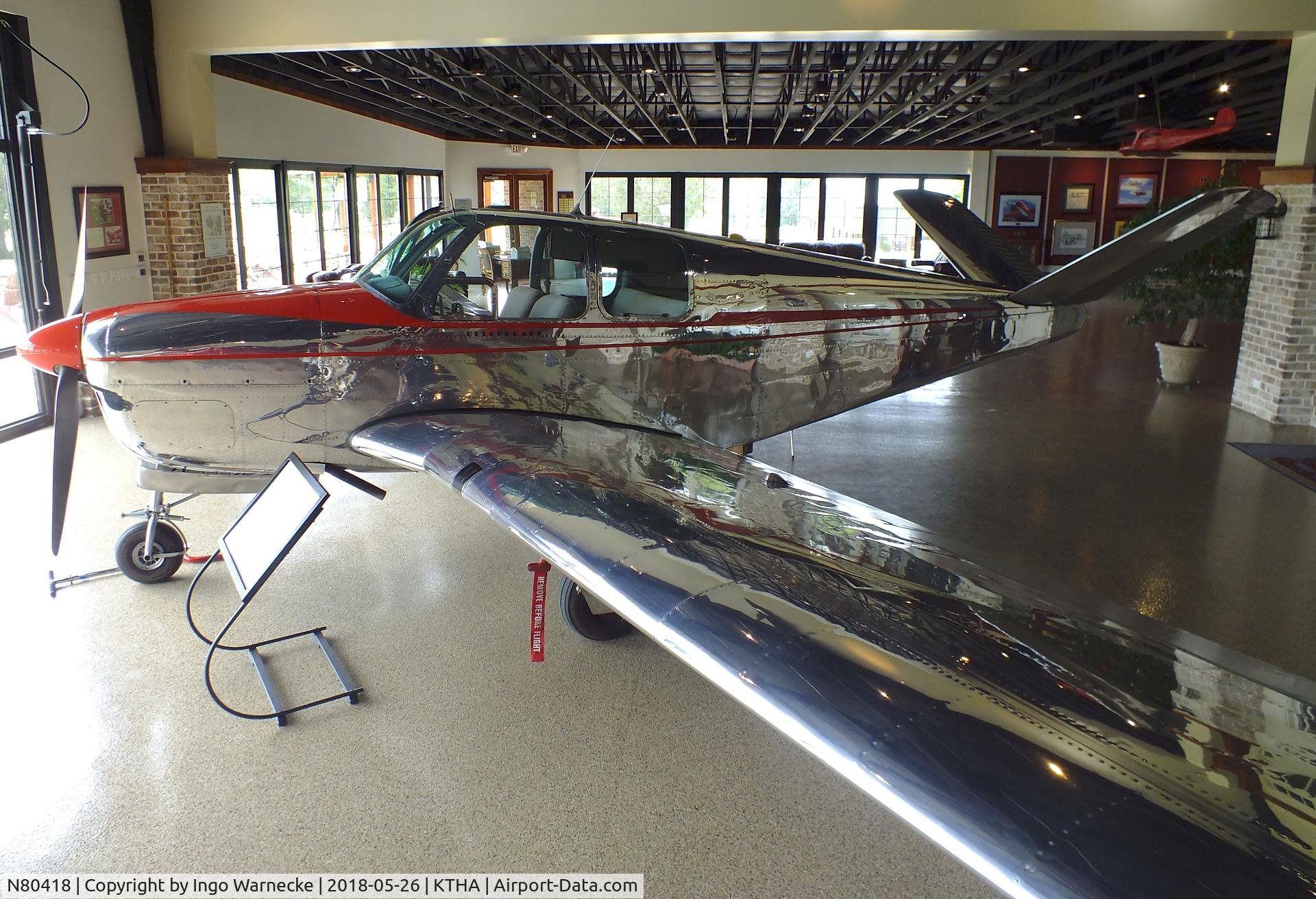 N80418, 1947 Beech 35 Bonanza C/N D-18, Beechcraft 35 Bonanza at the Beechcraft Heritage Museum, Tullahoma TN
