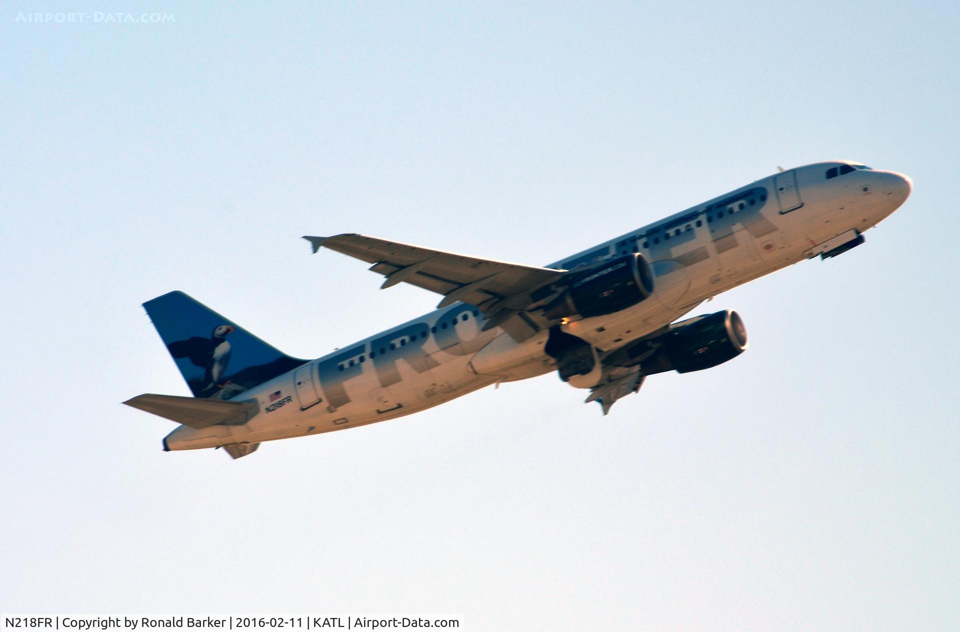N218FR, 2001 Airbus A320-214 C/N 1615, Takeoff Atlanta