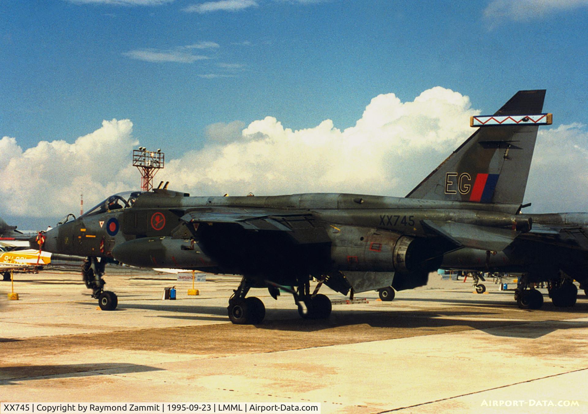XX745, 1974 Sepecat Jaguar GR.1A C/N S.42, Sepecat Jguar GR.1 XX745/EG of 6Sqdn Royal Air Force seen here while participating in 1995 Malta International Air Show