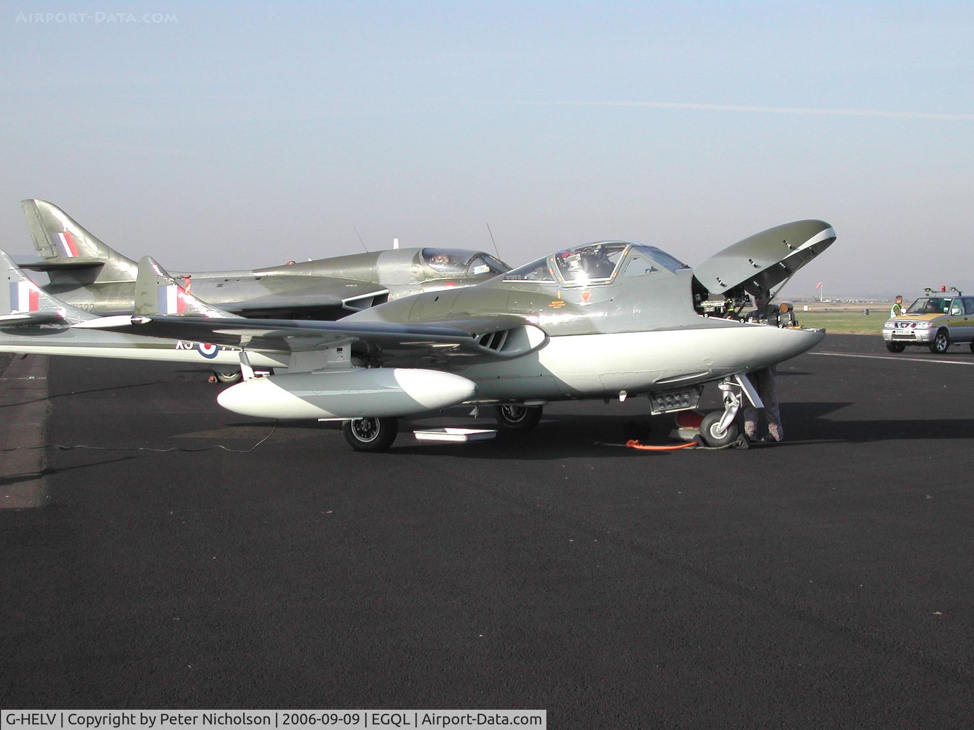 G-HELV, 1958 De Havilland (F+W Emmen) Vampire T.55 (DH-115) C/N 975, Vampire T.55 as XJ771 on display at the 2006 RAF Leuchars Airshow.