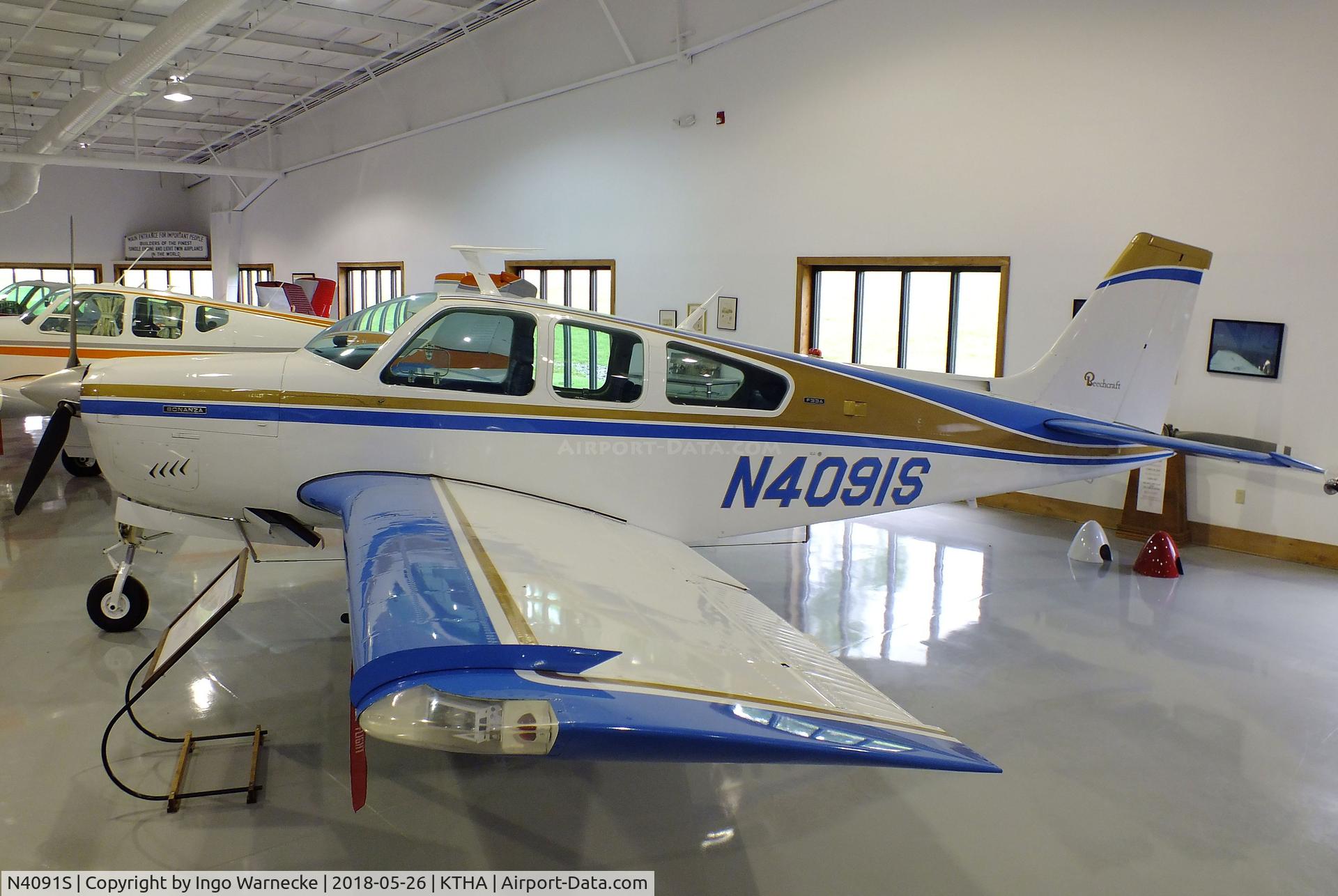 N4091S, 1975 Beech F33A Bonanza C/N CE-556, Beechcraft F33A Bonanza at the Beechcraft Heritage Museum, Tullahoma TN