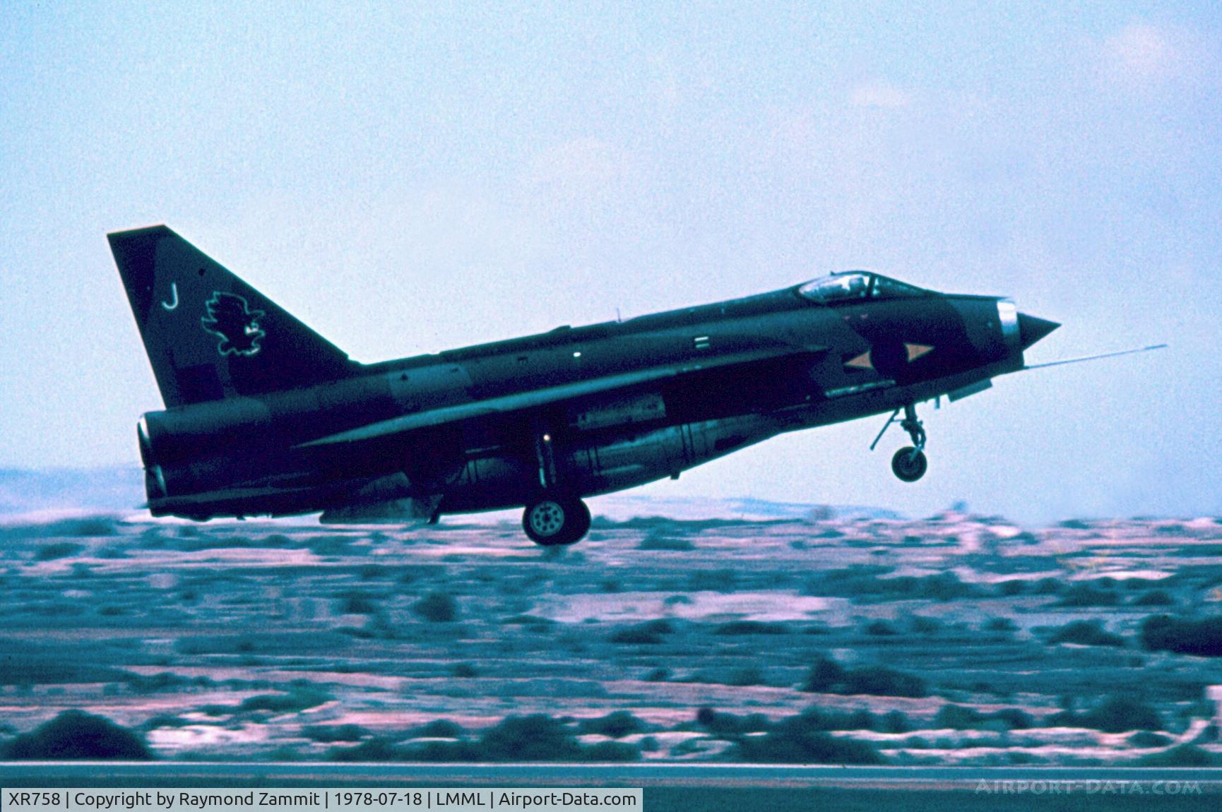 XR758, 1965 English Electric Lightning F.6 C/N 95223, EE Lightning XR758/J 11Sqdn Royal Air Force