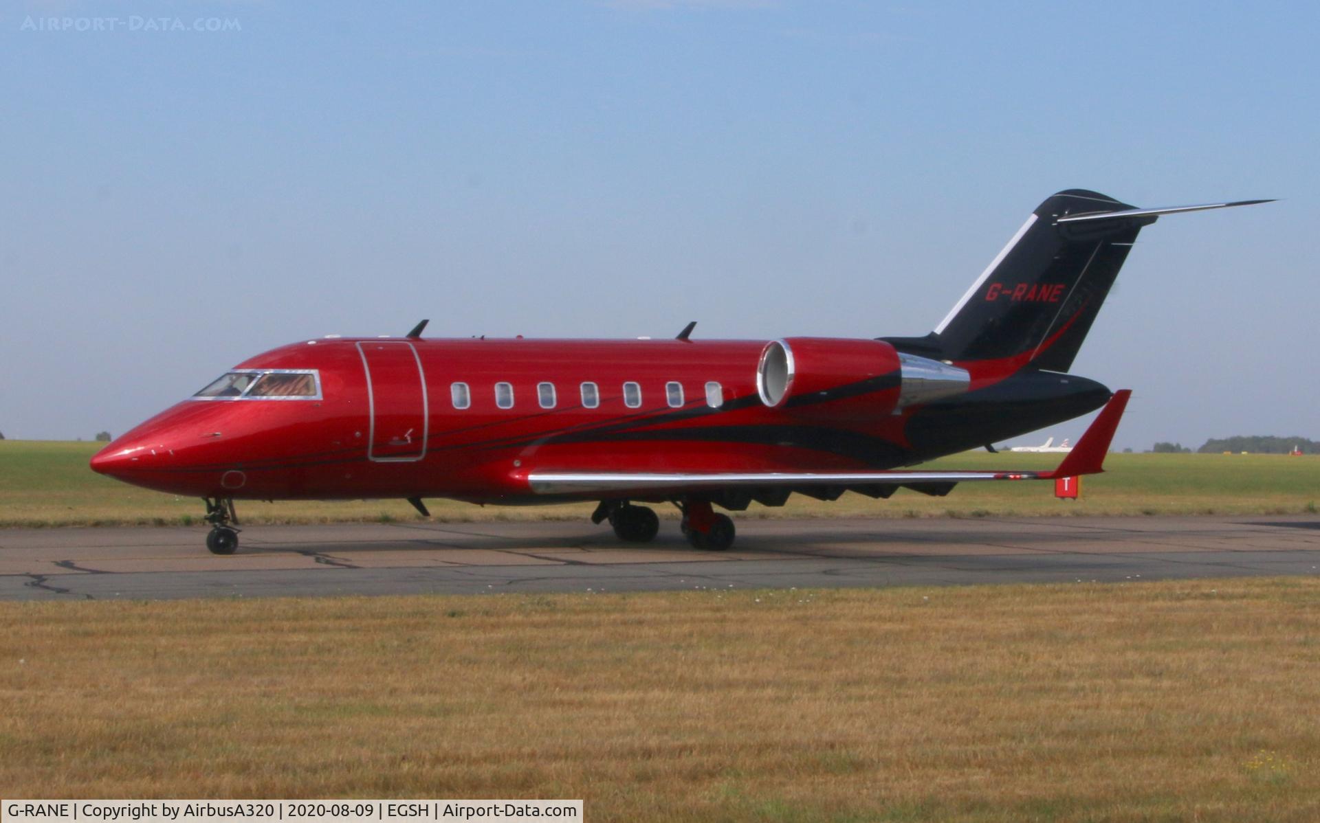 G-RANE, 2012 Bombardier Challenger 605 (CL-600-2B16) C/N 5904, Seen arriving at Norwich from Sardina