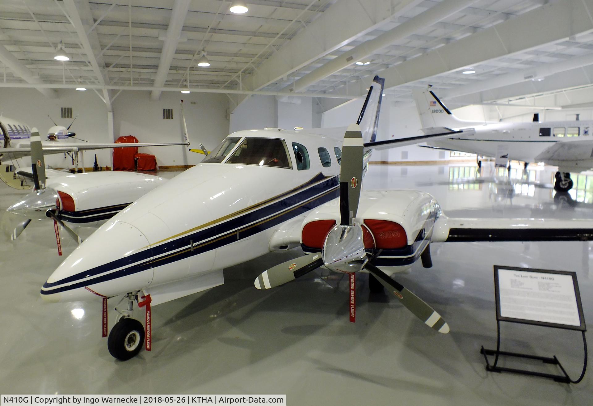 N410G, 1982 Beech B-60 Duke C/N P-596, Beechcraft B60 Duke at the Beechcraft Heritage Museum, Tullahoma TN