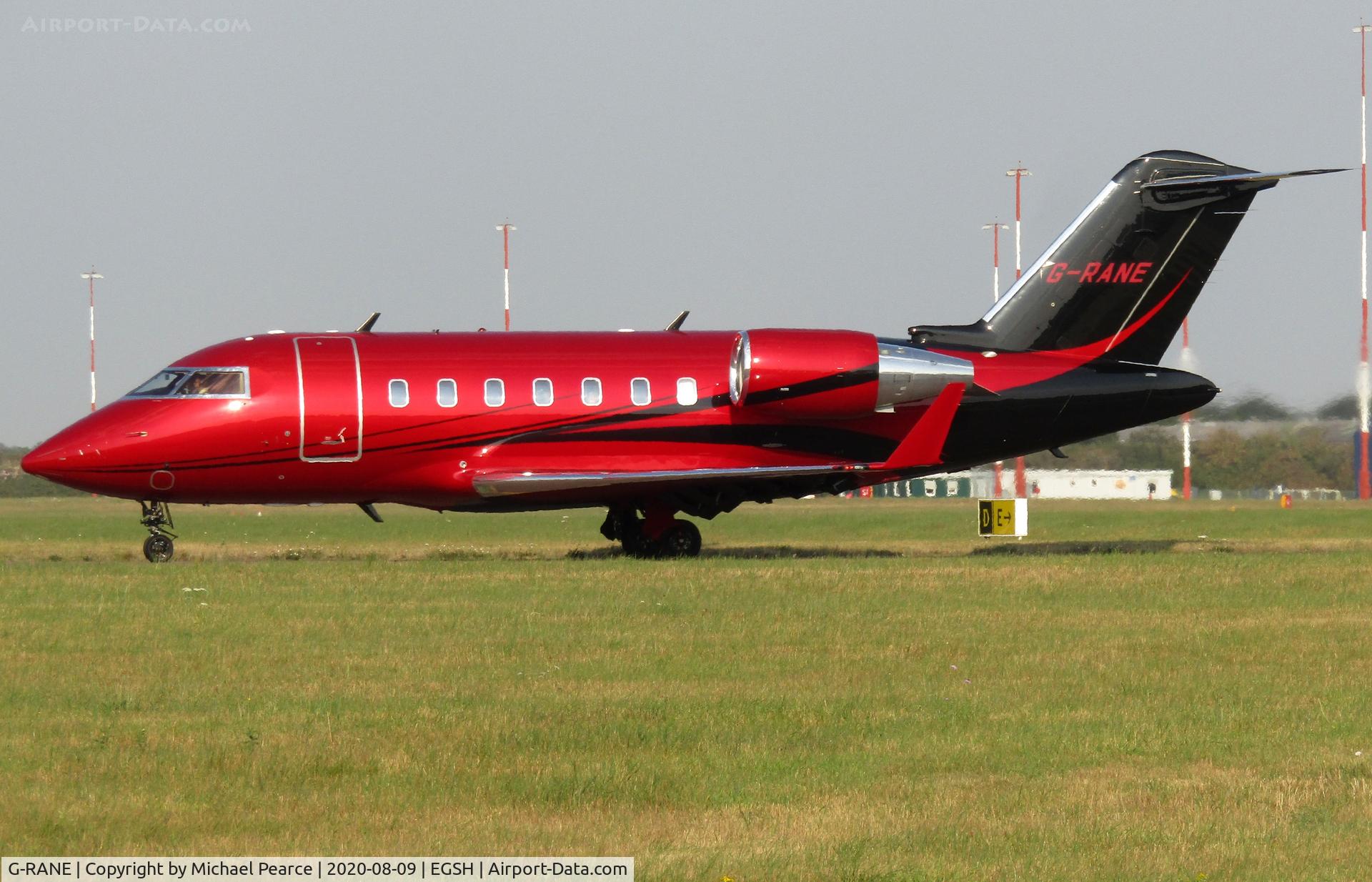 G-RANE, 2012 Bombardier Challenger 605 (CL-600-2B16) C/N 5904, Departing to Biggin Hill (BQH) after a short visit.