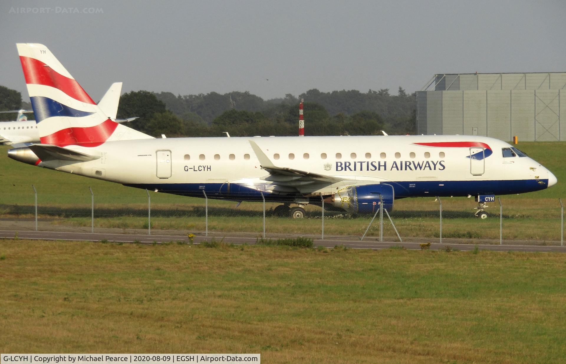 G-LCYH, 2009 Embraer 170STD (ERJ-170-100STD) C/N 17000302, Stored North Side due to COVID-19. Arrived on 18th March 2020.
