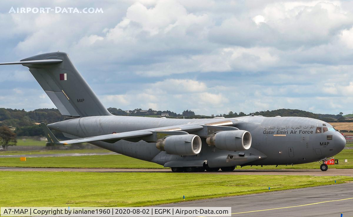 A7-MAP, 2016 Boeing C-17A Globemaster III C/N F-279, Prestwick