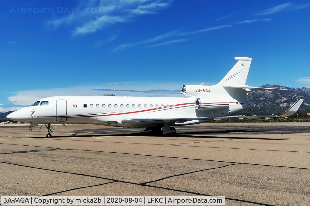 3A-MGA, 2017 Dassault Falcon 8X C/N 435, Parked