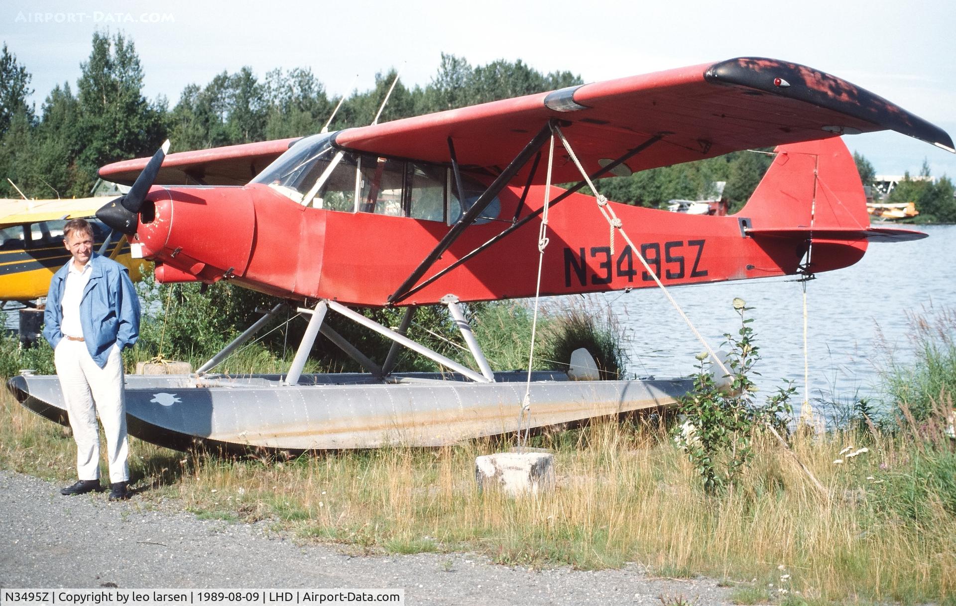 N3495Z, 1960 Piper PA-18A 150 Super Cub C/N 18-7336, Lake Hood Harbour 9.8.1989