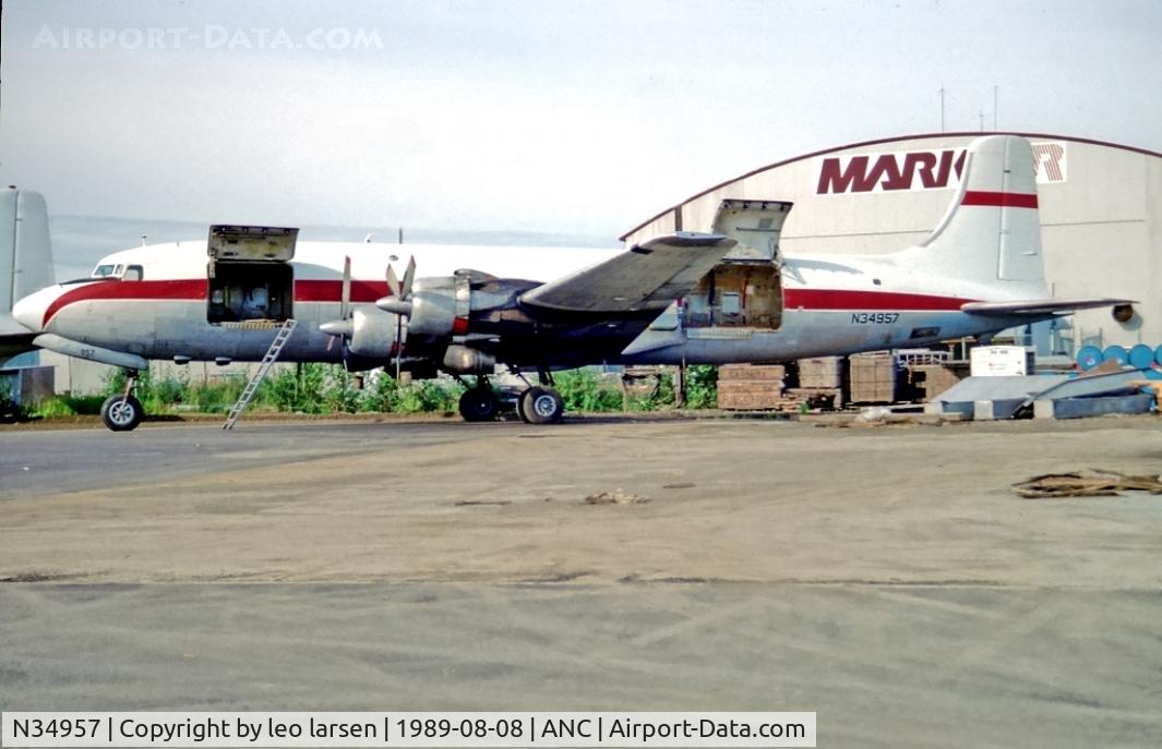 N34957, 1953 Douglas DC-6A C/N 44073, Anhorage 8.8.1989