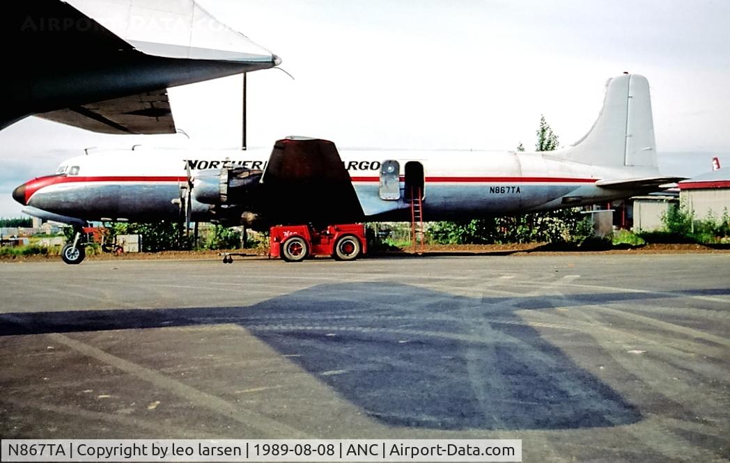 N867TA, 1957 Douglas DC-6B C/N 45202, Anchorage 8.8.1989