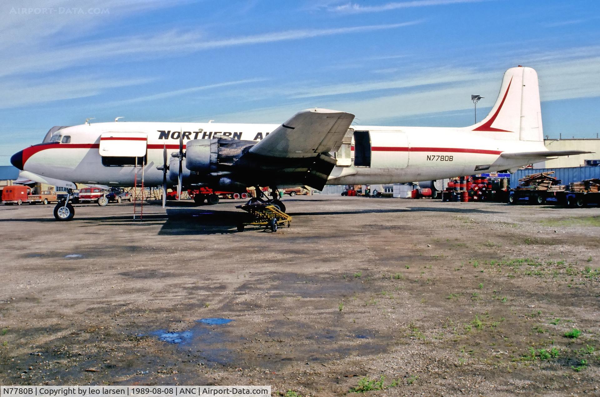 N7780B, 1957 Douglas DC-6A C/N 45372, Anchorage 8.8.1989