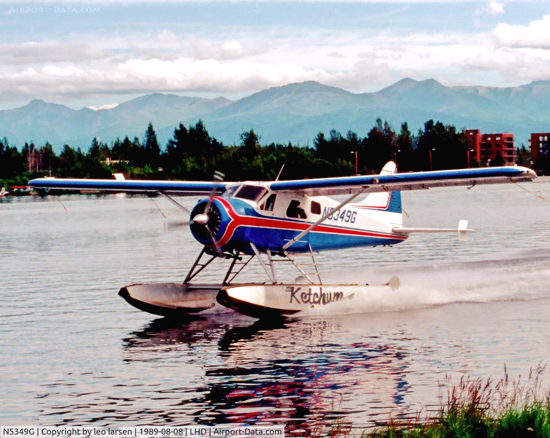 N5349G, 1956 De Havilland Canada DHC-2 Beaver C/N 812, Lake Hood Air Harbour 8.8.1989