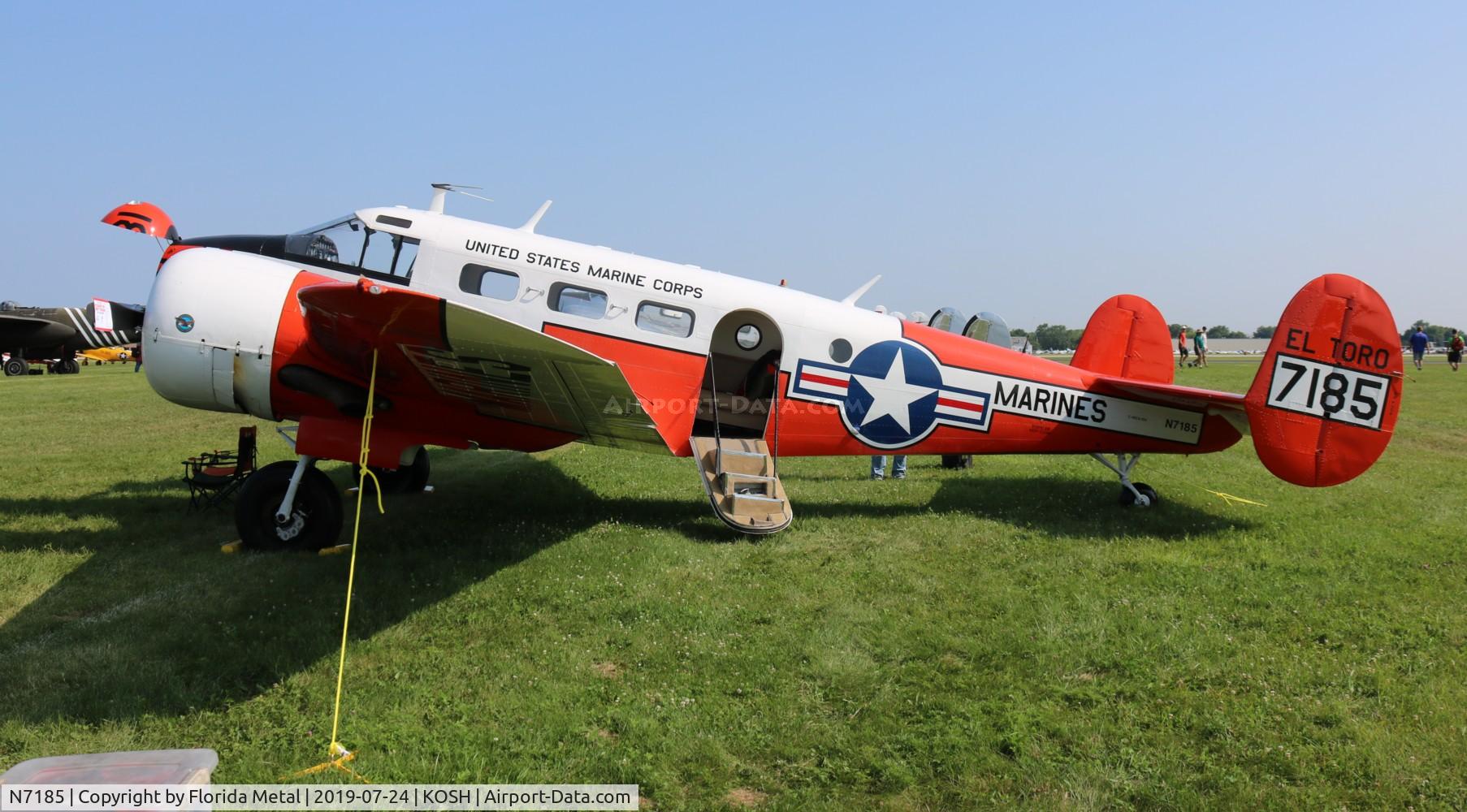 N7185, 1952 Beech Expeditor 3NM (D18S) C/N CA-104, Beech 3NM