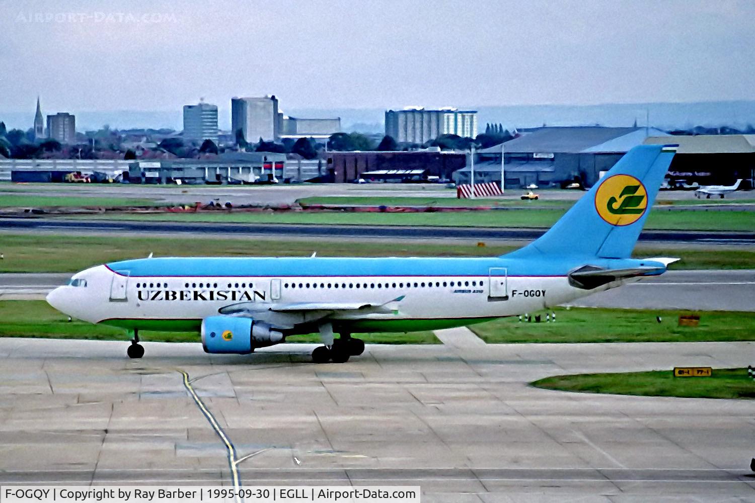 F-OGQY, 1991 Airbus A310-324 C/N 574, F-OGQY   Airbus A310-324 [574] (Uzbekistan Airways) Heathrow~G 30/09/1995