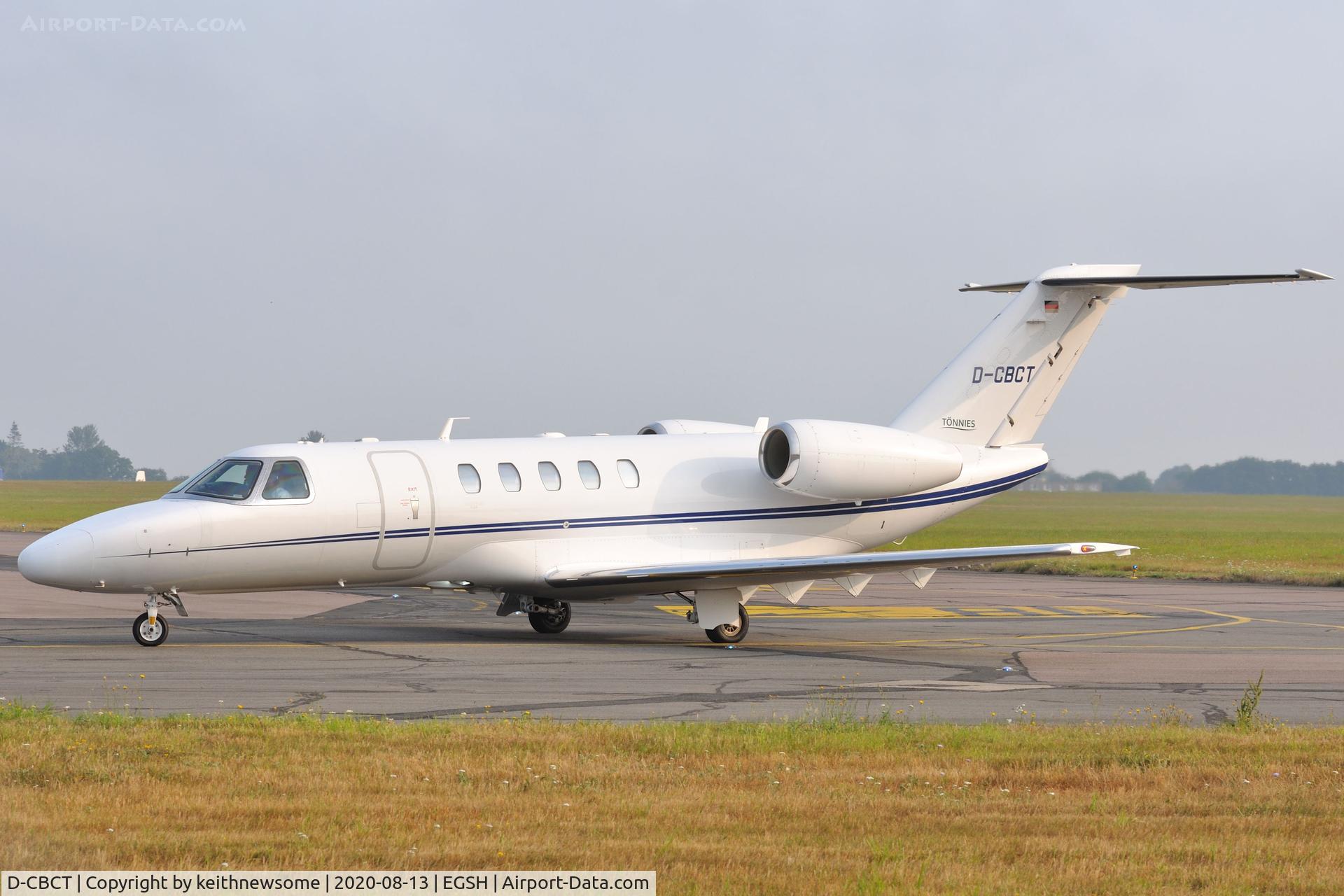 D-CBCT, 2012 Cessna 525C CitationJet CJ4 C/N 525C-0093, Arriving at Norwich from Birmingham.
