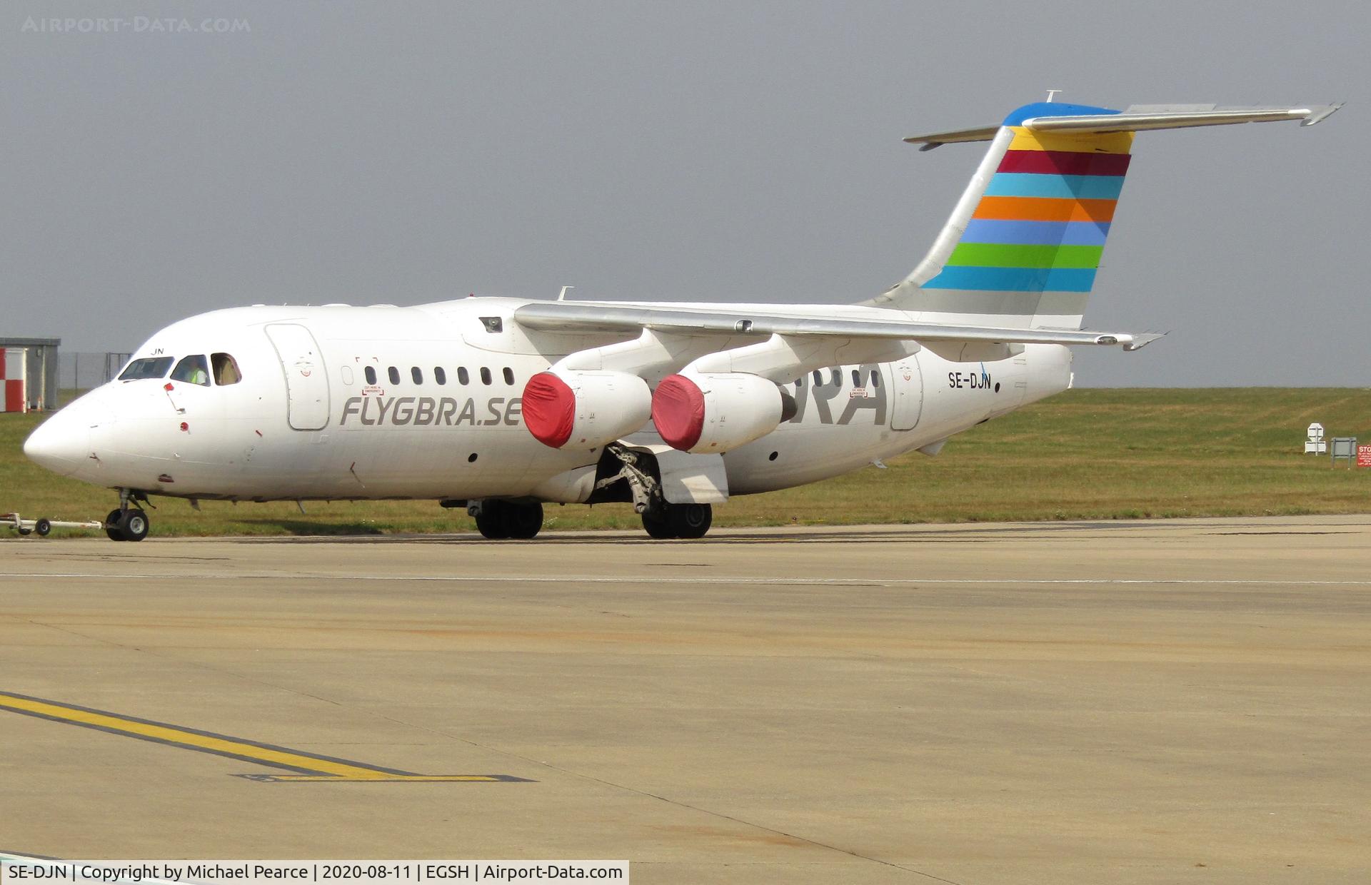 SE-DJN, 1993 British Aerospace Avro 146-RJ85 C/N E.2231, Under tow North Side due after being in storage on TWY Alpha since March.