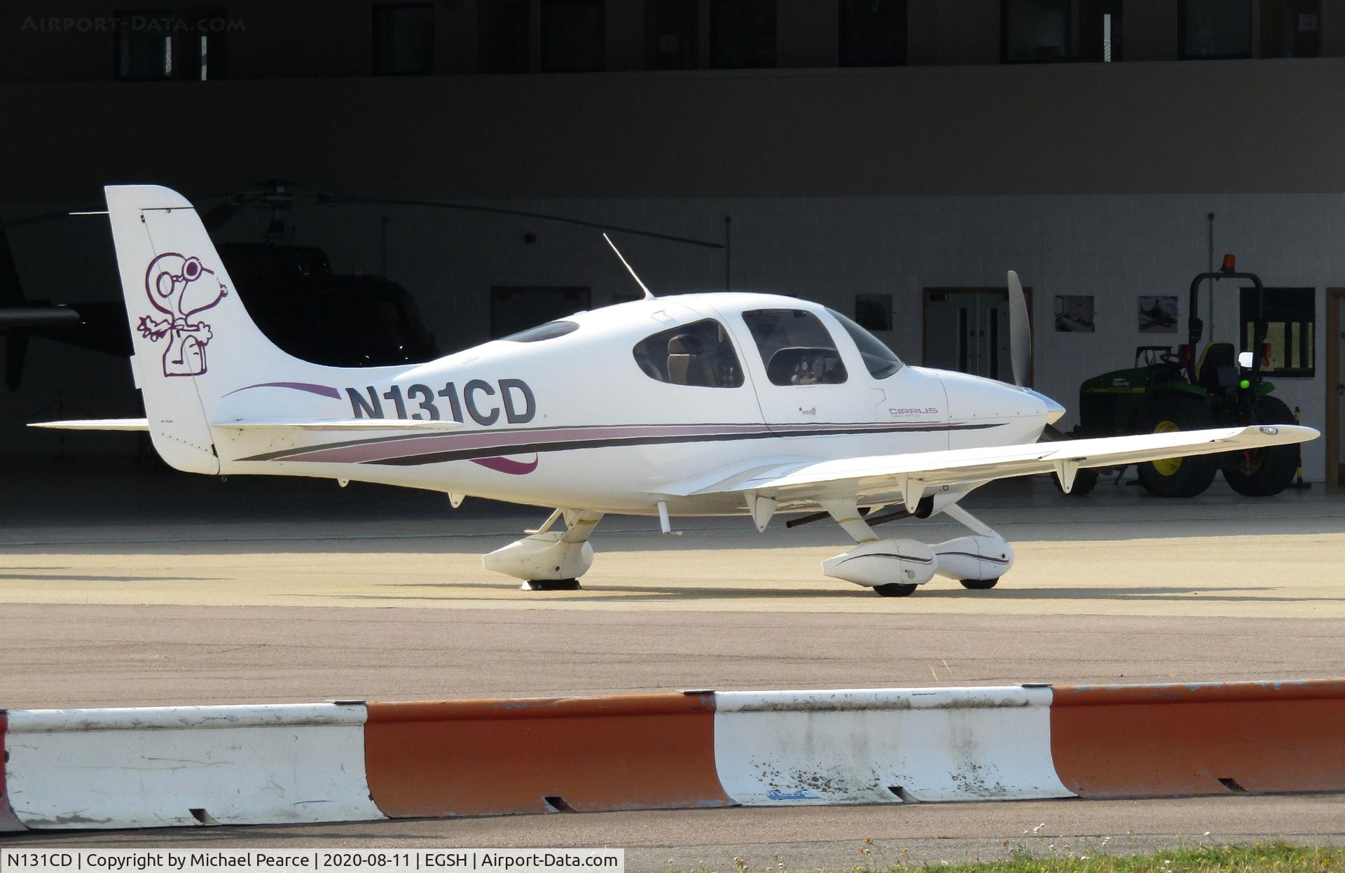 N131CD, 2000 Cirrus SR20 C/N 1031, Parked on the SaxonAir ramp whilst visiting from Blackbushe (BBS).