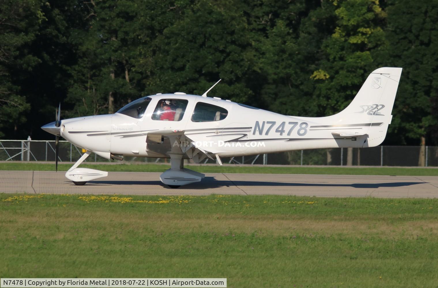 N7478, 2002 Cirrus SR22 C/N 0420, Cirrus SR22