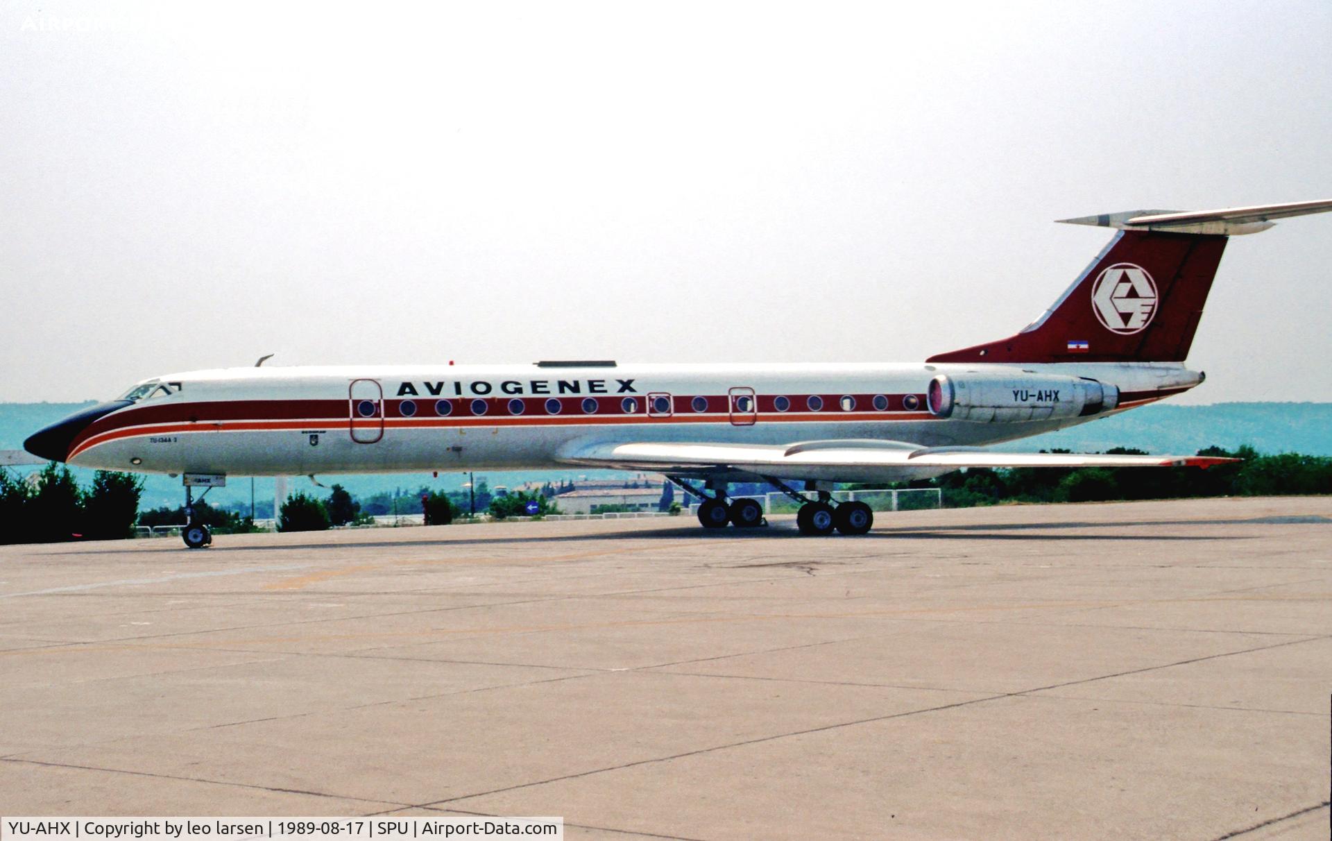 YU-AHX, 1971 Tupolev TU-134A-3 C/N 1 35 12 03, Split 17.8.1989