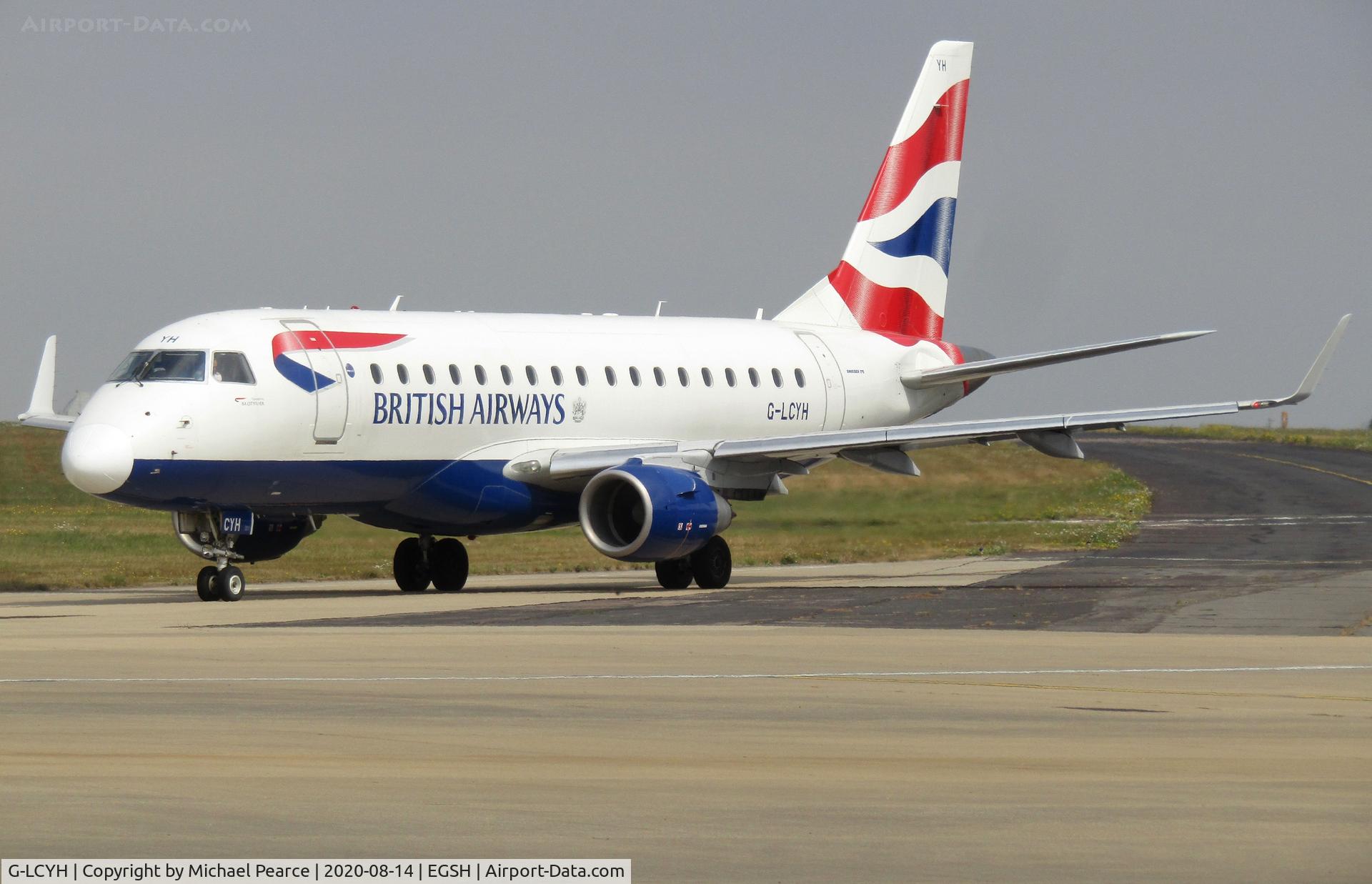 G-LCYH, 2009 Embraer 170STD (ERJ-170-100STD) C/N 17000302, Departing to London (LCY) after storage since 18th March 2020, due to COVID-19.
