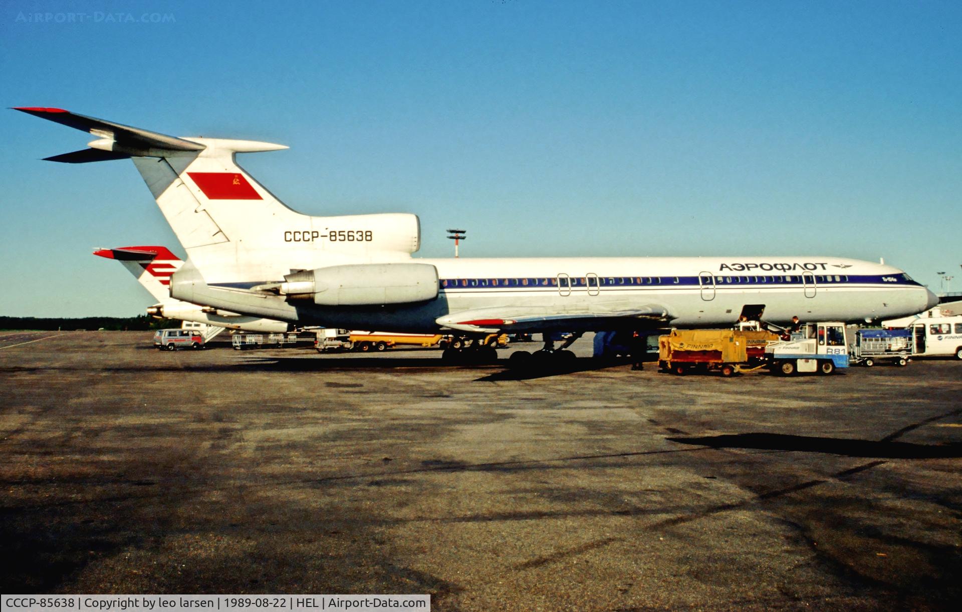 CCCP-85638, 1987 Tupolev Tu-154M C/N 87A768, Helsinki 22.8.1989