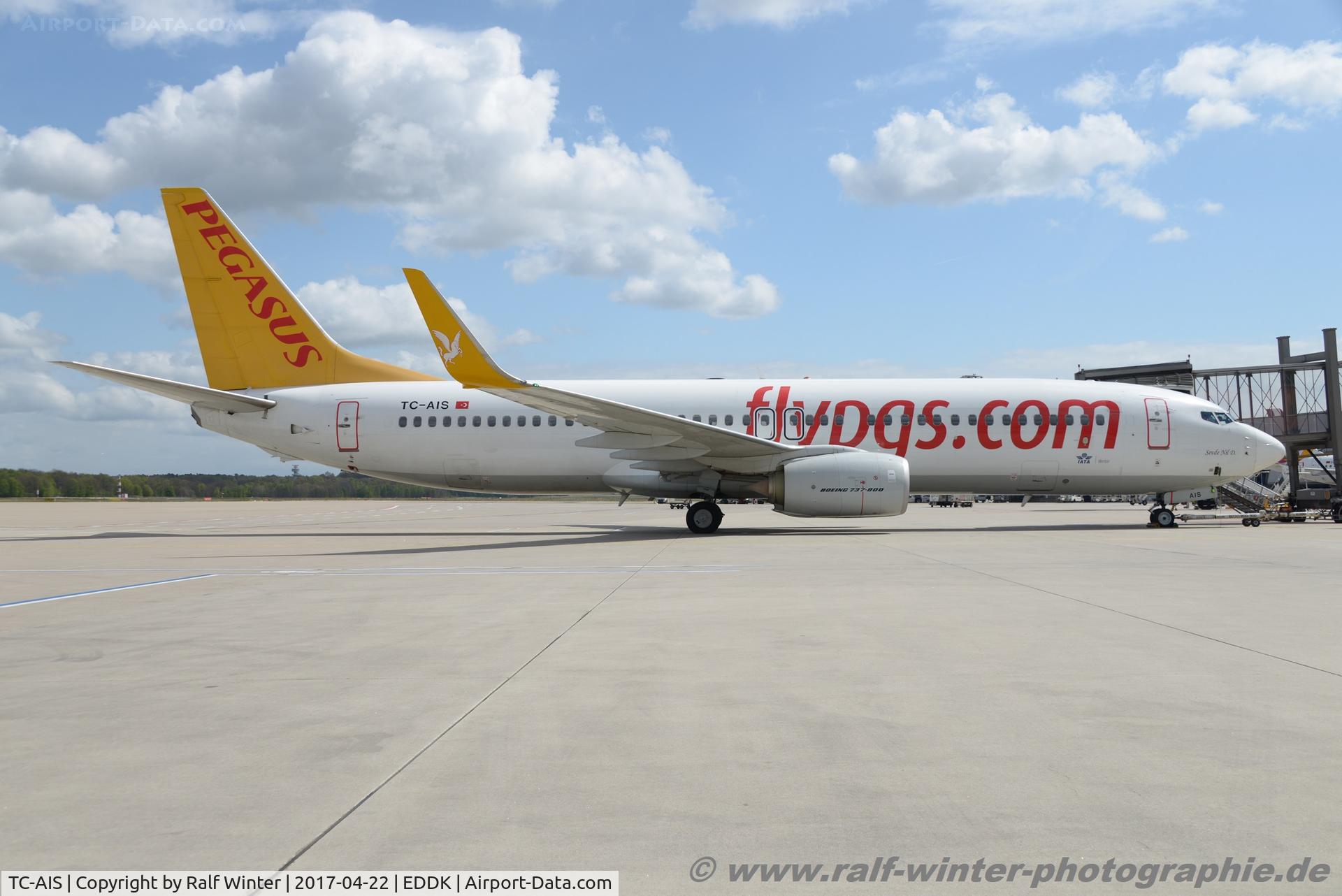 TC-AIS, 2011 Boeing 737-82R C/N 38174, Boeing 737-82R(W) - PC PGT Pegasus Airlines 'Sevde Nil D' - 38714 - TC-AIS - 22.04.2017 - CGN