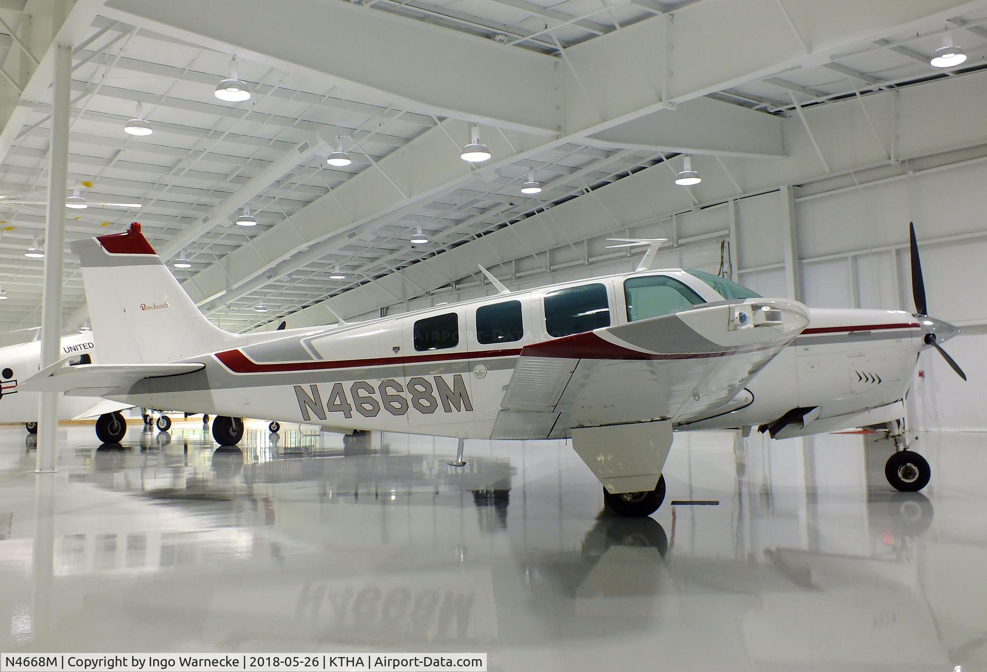 N4668M, 1978 Beech A36 Bonanza 36 C/N E-1252, Beechcraft A36 Bonanza at the Beechcraft Heritage Museum, Tullahoma TN